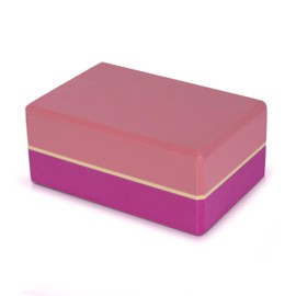 Sunshine Yoga 4" Striped Yoga Block, 10 Pack Bulk EVA Foam Yoga Blocks, Firm and Supportive Yoga Brick, Balance Foam for Stretching, Pilates, and Workout, 4" x 6" x 9", Pink Lemonade