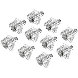 Gedotec Shelf Bracket Plastic Shelf Support Furniture Cabinet for Glass & Wooden Floors - H3105 | Fixing Plastic Transparent | Drill Hole Diameter 5 mm | Pack of 50 - Shelf Support for Shelves