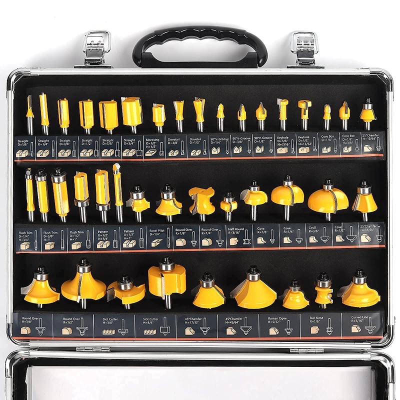 KOWOOD Router Bits Set of 40 Pieces, 1/4 Inch Shank,