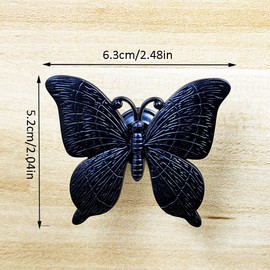 TONGNENGLIU 3 Pack Vintage Butterfly Cupboard Door Knobs Drawer Knobs Cabinet Knobs Dresser Knobs Drawer Pulls Door Knobs Metal Decorative Furniture Pulls Handles (Silver)