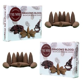 Dragons Blood Backflow Incense Cones - Total 20 Incense Cones Waterfall - Dual Pack of 10 Incense Backflow Cones - Waterfall Incense Cones - Incense Waterfall Cones