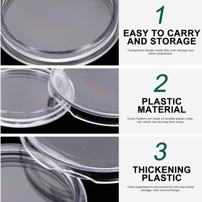 Lurrose Coin Capsule Coin Case Capsule Coin Holder 0.8 inch