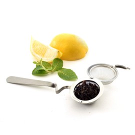 Norpro Mesh Tea Ball with Cup Rest Handle, 6.5in/16.5cm in length, 2in/5cm in diameter, As Shown