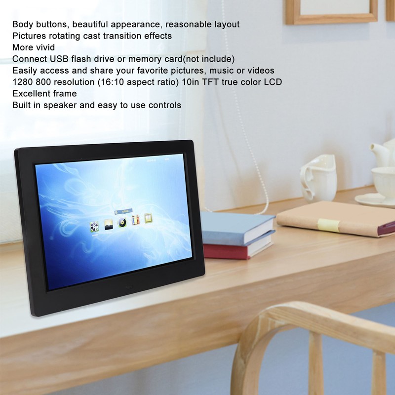 LCD Digital Photo Frame IPS Full View Screen HD 1280x800