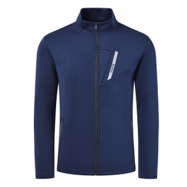 MoFiz Mens Casual Tracksuit Set 2 Pieces Athletic Sweat Suits Long Sleeve Full Zip Workout Running Joggers Sports Set with Zipper Pockets Navy Tag US S=EU M