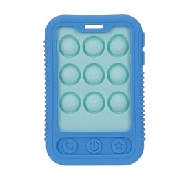 Nuby Giggle Bytes Soft Blue Cellphone Teether Toy for Babies 3 Months and Up