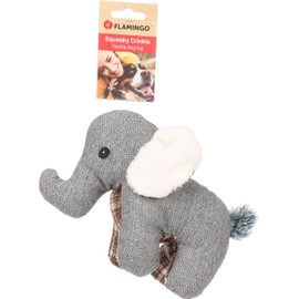 Flamingo Toy for Dogs Britta Elephant Grey 14 x 23 x 16.5 cm with Squeaker and Crinkle Sound