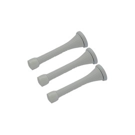 QCAA Flexible Spring Door Stop Bumper, 3-1/8", Steel, White, 3 Pack, Made in Taiwan