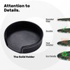 Famame 6 Pcs Hawaiian Tiki Tropical Leaves Leather Coasters for