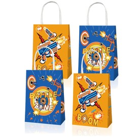12x Dart Battle Blue Orange Party Supplies Birthday Decoration Paper Bag Kids Lolly Bag Favour Box Kraft Treat Box Gift Box Gable Box Gift Bag Themed Party Bag