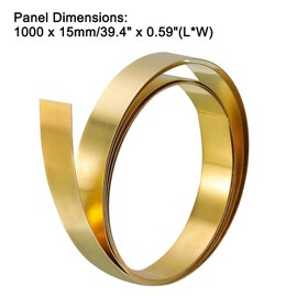 TA-VIGOR 2Pcs Brass Sheet Roll, 1000mm x 15mm x 0.2mm Metal Foil Plate Roll Brass Metal Thin Sheet Strip for Crafts, Electrical Repairs, DIY Projects, Grounding