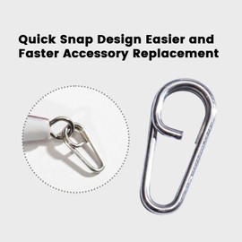 BBBF 100pcs Oval Lure Snap Connector High Strength Stainless Steel Dual Ring Fishing Lure Connector for Saltwater Fishing Durable Oval Shape Lure Snap Fishing Gear for Anglers (3#143.26lb-100pcs)