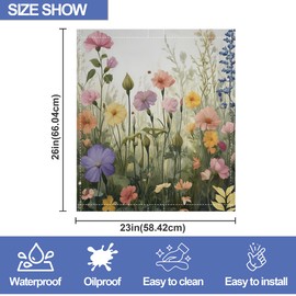 Meadow Flower,Herbs Flowers Dishwasher Magnet Cover,Front Dishwasher Cover Decoration Reusable Decorative Magnetic Cover for Home Kitcen Appliance 23x26 Inch