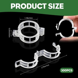 Wekuw Plastic Clips for Plants, Pack of 300 Plant Clips Tomato Clips Plant Support Clip Plant Mounting Clips Trellis for Tomatoes, Cucumbers, Flowers, Peppers and Other Trellis Plants