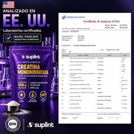 Creatina Monohidratada Micronizada 100% Pura – Creatina en Polvo 1000 g (200 Porciones) – Sin Sabor – Para Hombre y Mujer – Cuchara Medidora Incluida