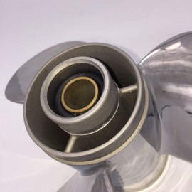 ARKDOZA High Polished 9 7/8 Inches RH Props Stainless Steel Propeller for Yamaha 20 30HP Outboard Motor Pressed in Rubber Hub 9 7/8x10 1/2