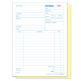 Ocean Pads A4 Invoice Book, 210mm x 297mm, 2-Part Duplicate NCR Carbonless, 50 Sets (69707)