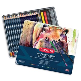 Derwent Watercolor Collection, Metal Tin, 24 Count (0700304)