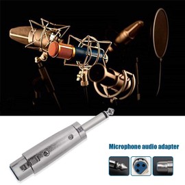 EMSea 2X 3-Pin XLR to 1/4 Adapters, 3 Pins XLR Female to 6.35mm Male Mono Plug Socket Conversion Connector for Microphone Audio Silver