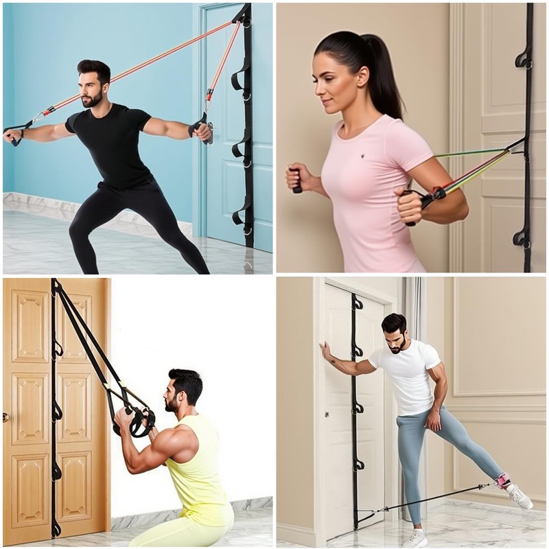 1Pcs Black Heavy Duty Multi-Loop Door Anchor for Resistance Bands,