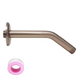 TRIPHIL 6" Shower Arm with Flange and Teflon Tape, Wall Mounted Shower Water Outlet, Solid Metal Made, Universal 1/2 NPT Threads fit for 4" 5" 6" Bathroom Rainfall Showerhead, 6 Inches Satin Nickel