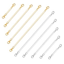 Chain Extenders for Necklaces, Anezus 10pcs Jewelry Extenders for Necklaces, Stainless Steel Chain Extenders for Necklace, Bracelet and Anklet (Assorted Sizes)