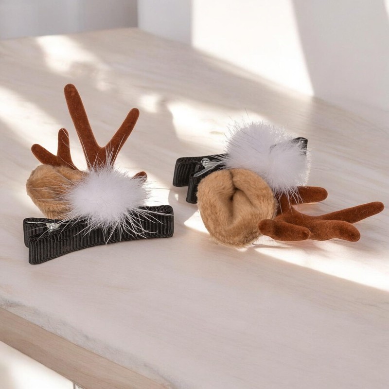 MIJOMA Reindeer Hair Clips - Festive Hair Accessories for Christmas,