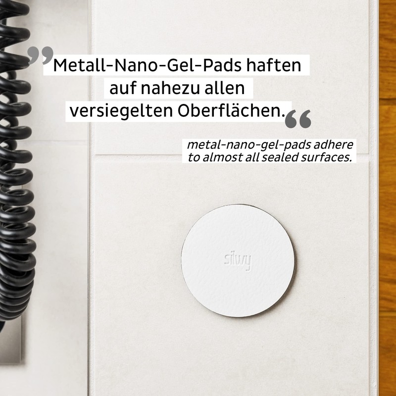 Silwy® Magnetic Hook The One Including Metal Nano Gel Pad