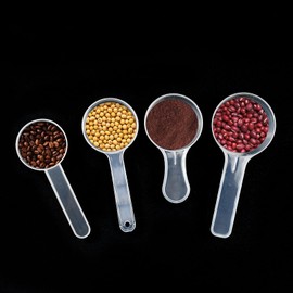GOLRISEN 4 Stk Messlöffel 40/50/70/100 ml Dosierlöffel Messlöffel Gramm Löffel Scoop Milchpulverlöffel Kunststoff Dosierlöffel Portionierlöffel Transparent mit Skala für Kaffee Proteinpulver Abwiege