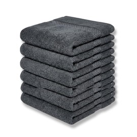 Toallas faciales | 100% Algodón | Skincare, Gym, Rostro | 6 Pack (Gris Oxford)