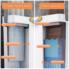 Mop and Bucket with Wringer Set with 2 Washable Microfiber Pads for Cleaning Floor, 360°Rotatable Flat Mops with Home Floor Cleaning System