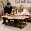 Rotating Wooden Puzzle Board for with 6 Storage Drawers &