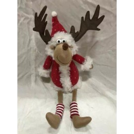 Delton Christmas Santa Moose Doll Shelf Sitter  Delton  15" New