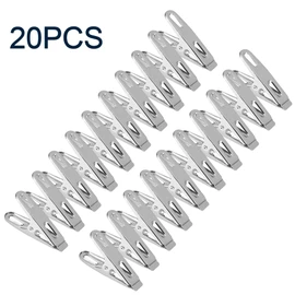 20 Pinzas para Ropa de Acero Inoxidable, Resistentes para Interiores Y Exteriores, Pinzas para Ropa, Pinzas para Ropa, Calcetines para el Hogar, Ropa Interior, Soporte para Tendedero, Clip a Prueba de