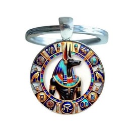 Anubis Egyptian God Printed Keyring Bag Jewelry