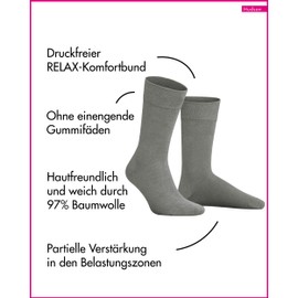 Hudson Relax Cotton Men's Socks, Cotton Socks Without Elastic Bands Men's Socks with Reinforced Sole (Sporty, Many Colours) Quantity: 1 Pair - 41-42