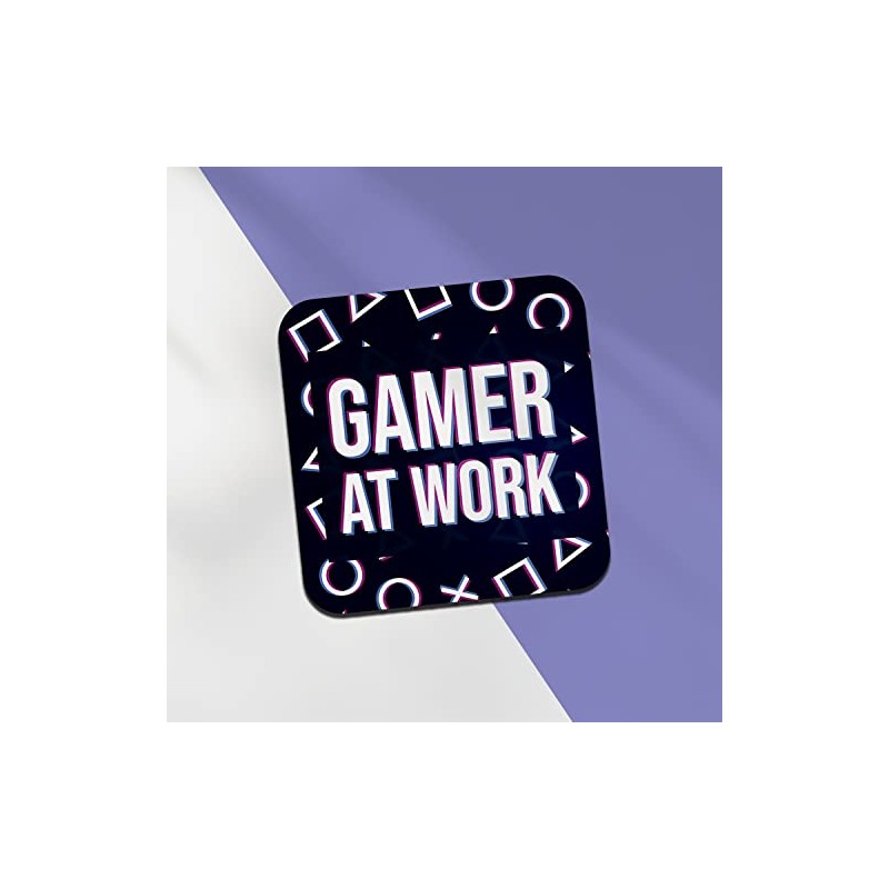 Square Single Coaster - Gamer At Work Game Gaming Kids