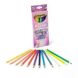 CRAYOLA Pastel Coloured Drawing Pencils, Pack of 12, for School and Leisure, Assorted Pastel Colours