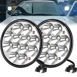 H5001 Led Police Lights for car, Par46 Led 5.75“ Round Seal Beam Seachlight for Truck Tractor Offroad Motorcycle (2 Pcs)