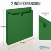 Green File Jackets, 2 Inch Expansion, Letter Size, Reinforced Straight-Cut