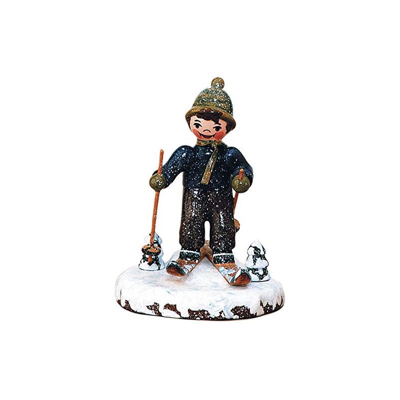 Hubrig Folk Art Small Figures & Miniatures Winter Children's Snowshoe