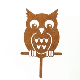 MM Steel Styles Patina Owl Flower Bed Stake / Garden Stake Plug-In Rust Decoration Made of High-Quality Corten Steel for Garden, Patio - Garden Decoration Rust