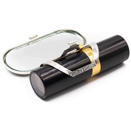 Vintage Clip-on Round Lipstick Case With Mirror (Rainbow Bend)