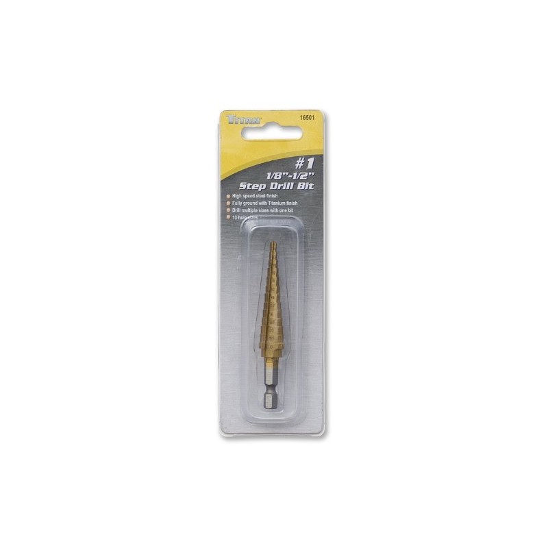Titan 16501 1/8" to 1/2" #1 Step Drill Bit