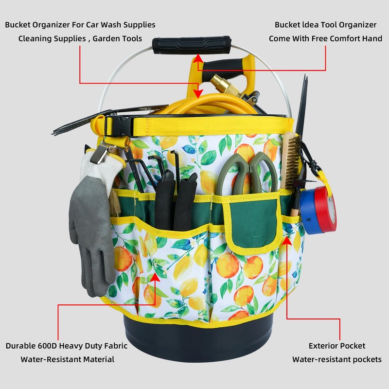 MELOTOUGH Bucket Caddy Organizer Bucket Tool Organizer for Garden Tools