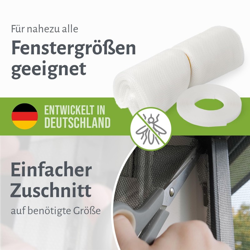empasa Insektenschutz Polyester Fliegengitter Gaze mit Klettband 10er Set weiß