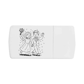 Azeeda 'Happy Wedding Couple' Pill Box with Tablet Splitter (PI00036982)