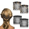 Tavvke 4 Pcs French Side Combs, Small Plastic Hair Combs,