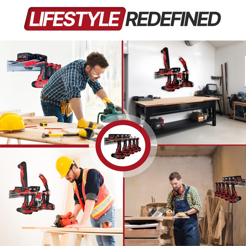 PERCH Tool Holder Rack for Milwaukee M18 18v | Securely