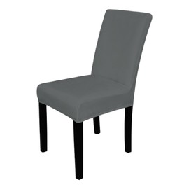 Velvet Dining Chair Covers Stretchable Spandex High Back Dining Chair Slipcovers Removable & Washable Seat Protector for Dining Room, Living Room Wedding, Hotel & Banquet, Grey, Pack of 1